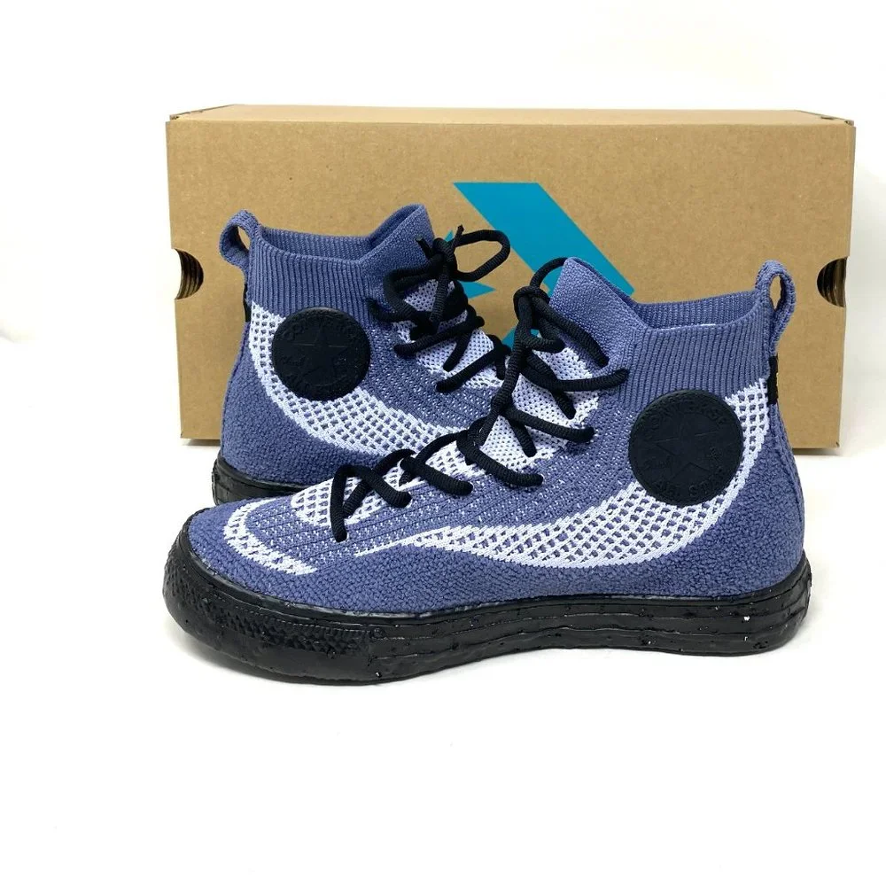 💖MEGA SALE💖Converse Ctas Crater Black Blue White High Women Shoe Knit 172032C